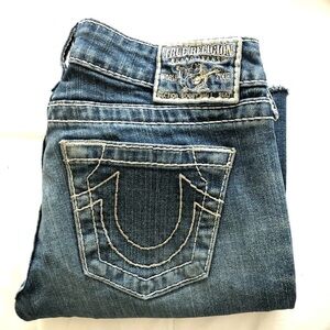 True Religion Blue Bobby Big T Straight Jeans 26